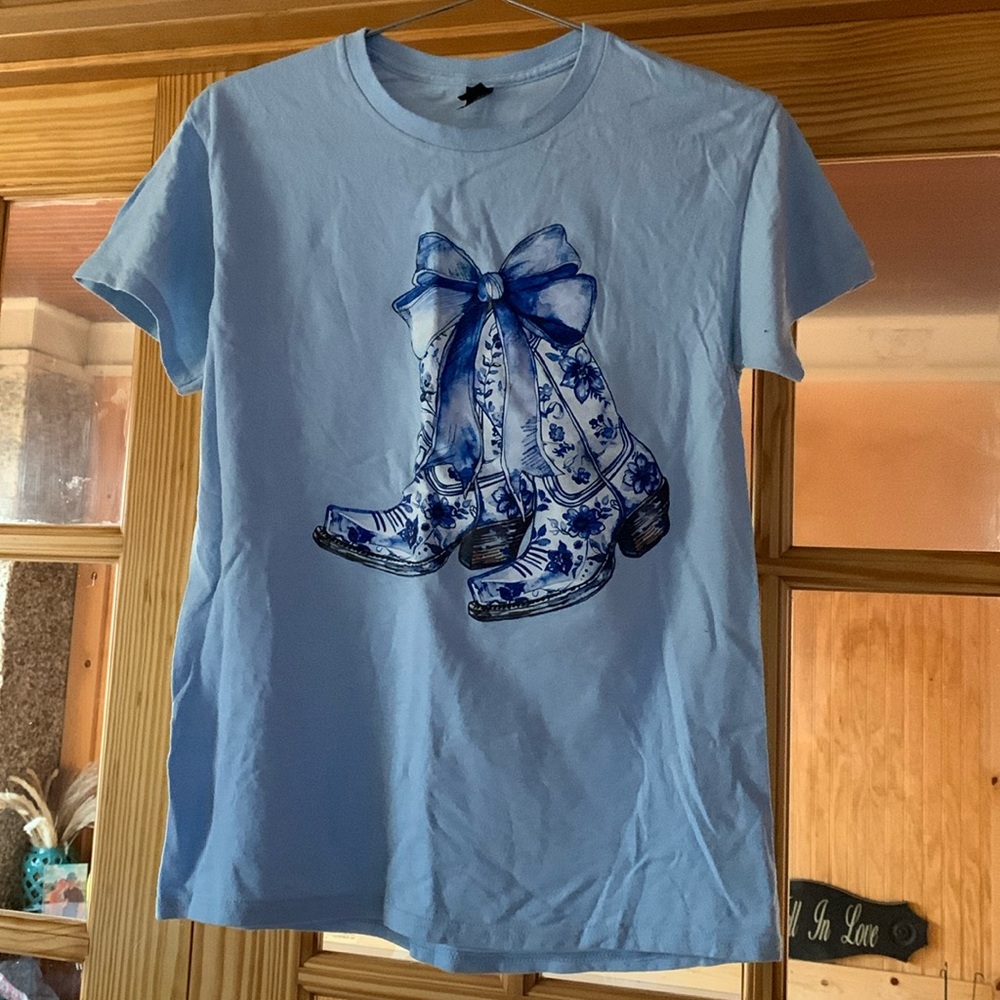 Gildan Blue Graphic Polo T-Shirt Short Sleeve